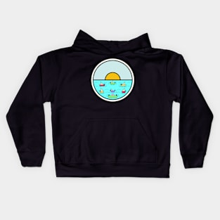 Fishing on A Boat Kids Hoodie